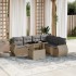 Set sofás de jardín 7 piezas y cojines ratán sintético
