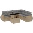 Set sofás de jardín 7 piezas y cojines ratán sintético