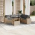 Set sofás de jardín 7 piezas y cojines ratán sintético