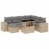 Set de sofás de jardín y cojines 8 piezas ratán sintético