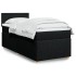 Cama box spring con colchón tela negro 90x190
