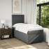 Cama box spring con colchón tela gris oscuro 90x200