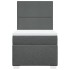 Cama box spring con colchón tela gris oscuro 90x200