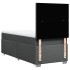 Cama box spring con colchón tela gris oscuro 90x200