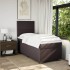 Cama box spring con colchón tela marrón oscuro 90x200