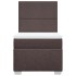 Cama box spring con colchón tela marrón oscuro 90x200