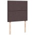 Cama box spring con colchón tela marrón oscuro 90x200