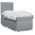 Cama box spring con colchón tela gris claro 90x200