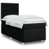 Cama box spring con colchón tela negro 90x200