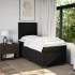 Cama box spring con colchón tela negro 90x200