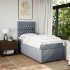 Cama box spring con colchón tela gris claro 90x200
