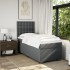 Cama box spring con colchón tela gris oscuro 90x200