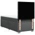 Cama box spring con colchón tela gris oscuro 90x200