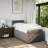 Cama box spring con colchón tela gris taupe 90x190