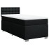 Cama box spring con colchón tela negro 90x200