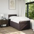 Cama box spring con colchón tela marrón oscuro 90x190