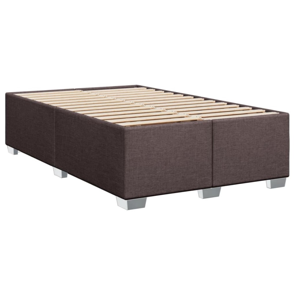 Cama box spring con colchón tela marrón oscuro 90x190