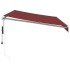 Toldo retráctil automático con luces LED burdeos 350x250