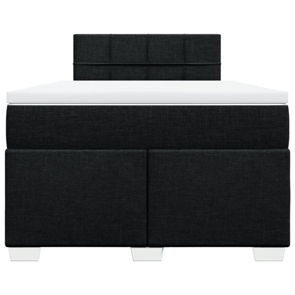 Cama box spring con colchón tela negro 120x200