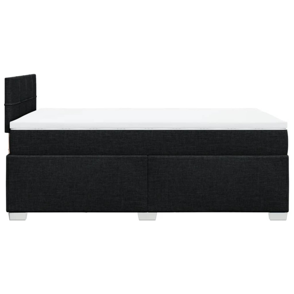 Cama box spring con colchón tela negro 120x200