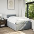Cama box spring con colchón tela gris claro 120x200