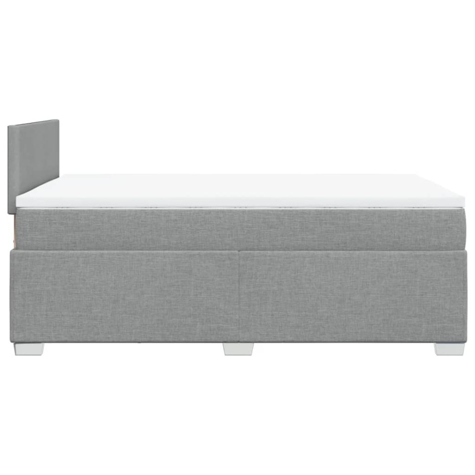Cama box spring con colchón tela gris claro 120x200