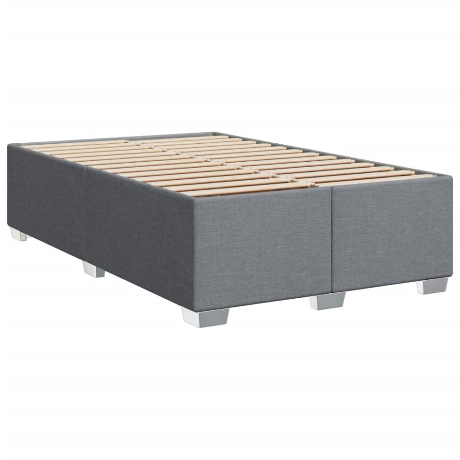 Cama box spring con colchón tela gris claro 120x200