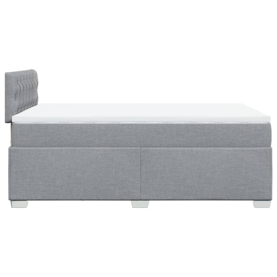 Cama box spring con colchón tela gris claro 120x200