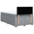 Cama box spring con colchón tela gris claro 120x200