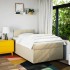 Cama box spring con colchón tela color crema 120x200