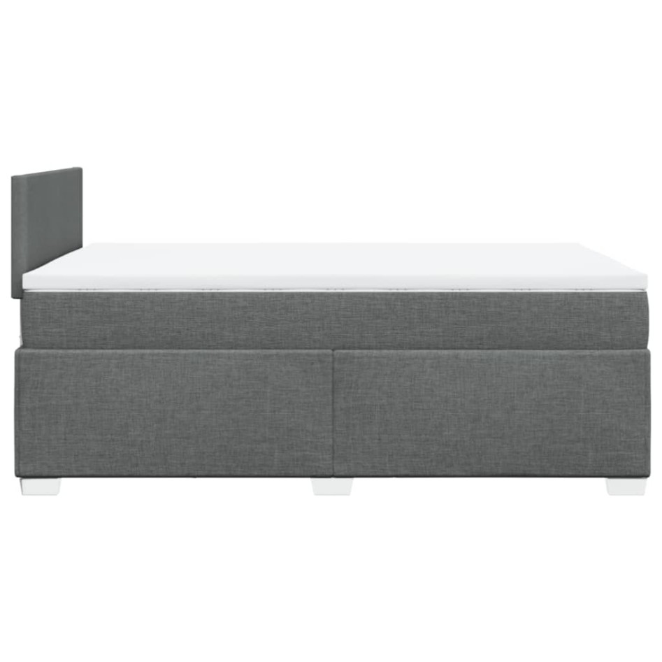 Cama box spring con colchón tela gris oscuro 120x200