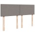 Cama box spring con colchón tela gris taupe 140x190
