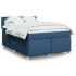 Cama box spring con colchón tela azul 140x190