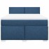 Cama box spring con colchón tela azul 140x190