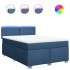Cama box spring con colchón tela azul 140x200