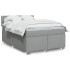 Cama box spring con colchón tela gris claro 140x200