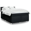 Cama box spring con colchón tela negro 140x200 cm