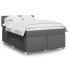 Cama box spring con colchón tela gris oscuro 160x200