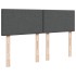 Cama box spring con colchón tela gris oscuro 160x200