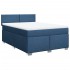 Cama box spring con colchón tela azul 160x200