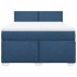 Cama box spring con colchón tela azul 160x200