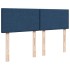 Cama box spring con colchón tela azul 160x200
