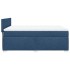 Cama box spring con colchón tela azul 160x200