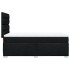 Cama box spring con colchón tela negro 90x190