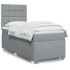 Cama box spring con colchón tela gris claro 100x200