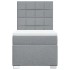 Cama box spring con colchón tela gris claro 100x200