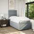 Cama box spring con colchón tela gris claro 100x200