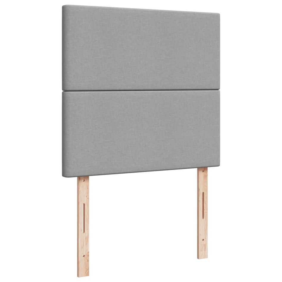 Cama box spring con colchón tela gris claro 100x200