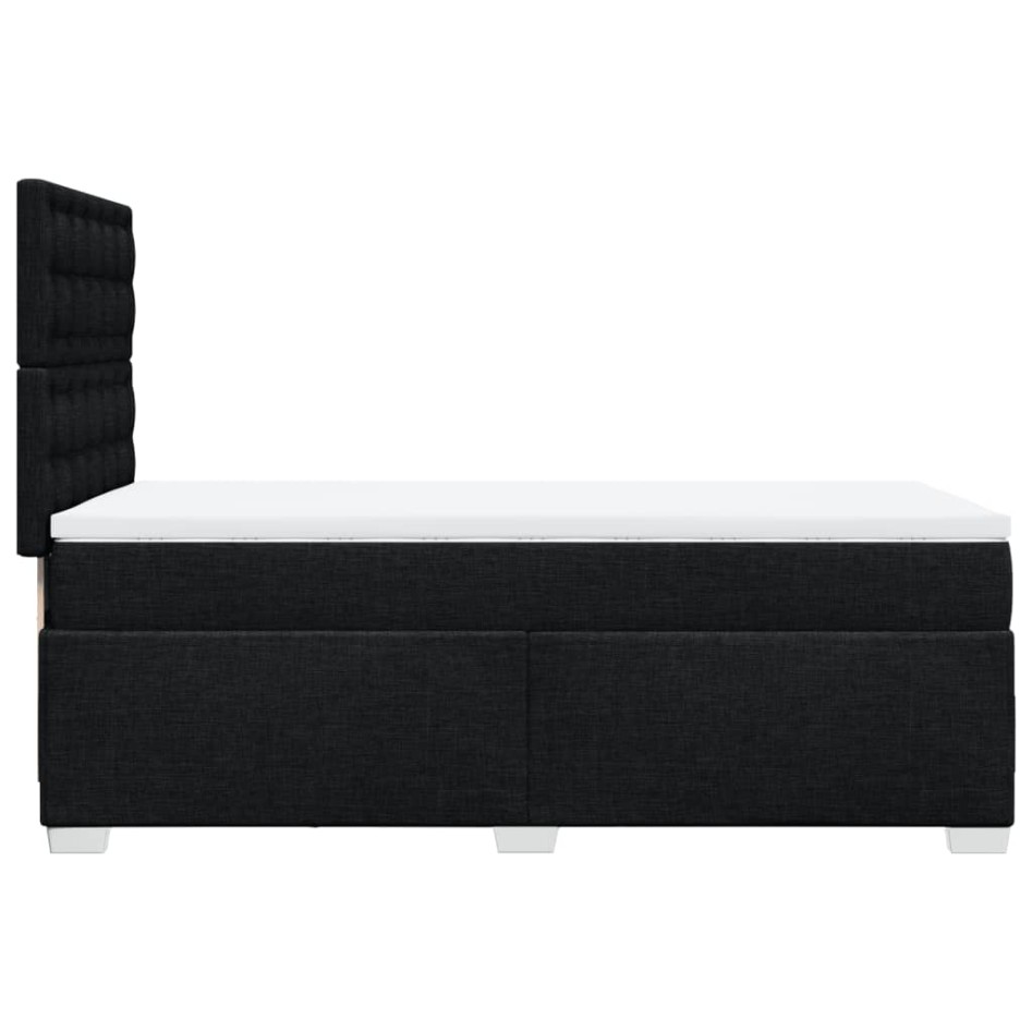 Cama box spring con colchón tela negro 90x190