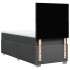 Cama box spring con colchón tela gris oscuro 100x200